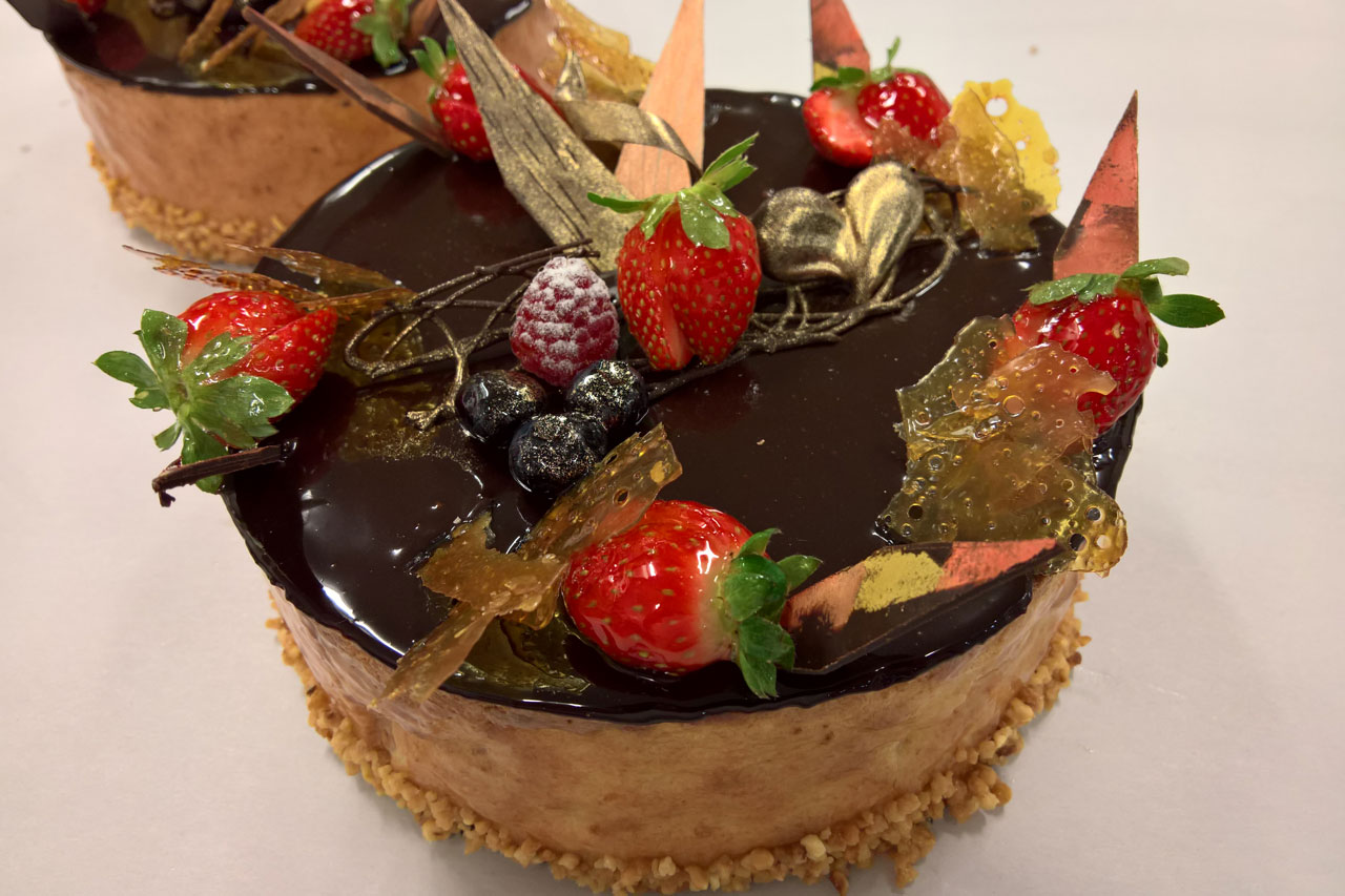 Chocolate and Poached Pear Cake